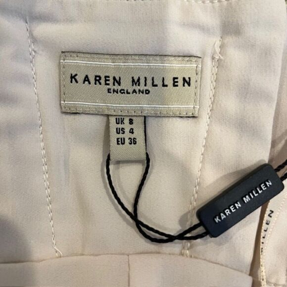 Karen Millen Cocktail Dress Strapless Cream with Bronze Embellishments Size 4 - Picture 10 of 15